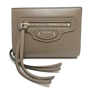 Balenciaga Zip Wallet Bi fold Leather Gray Mink